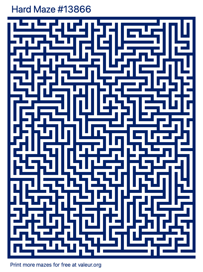 Free Printable Hard Maze number 13866