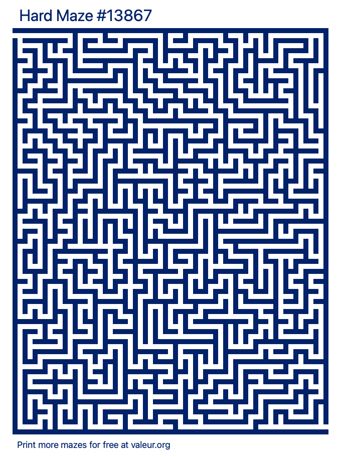 Free Printable Hard Maze number 13867