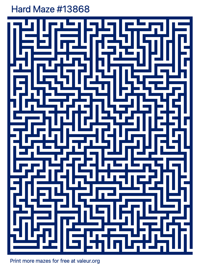 Free Printable Hard Maze number 13868