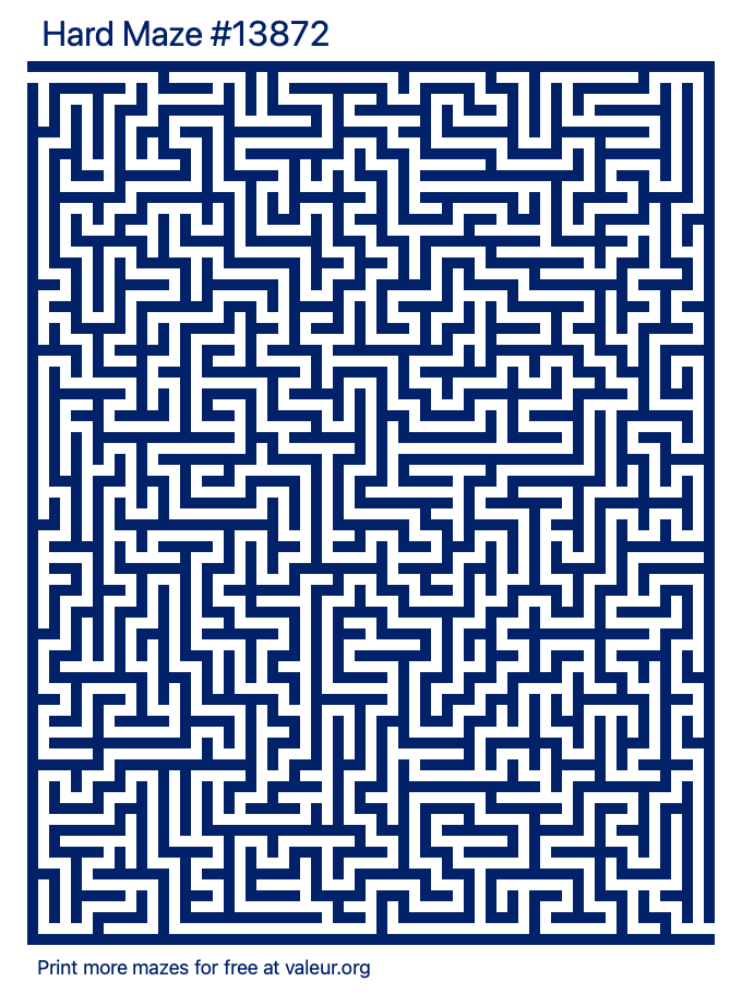 Free Printable Hard Maze number 13872