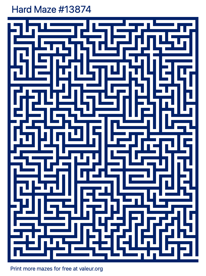 Free Printable Hard Maze number 13874