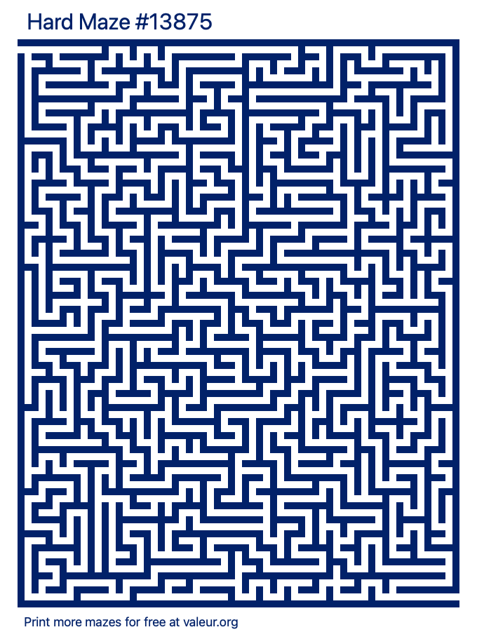 Free Printable Hard Maze number 13875