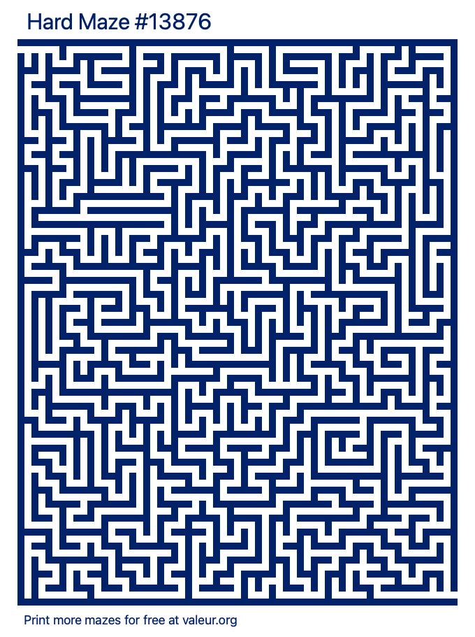 Free Printable Hard Maze number 13876