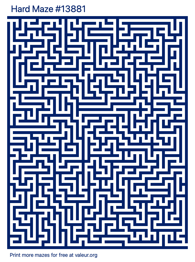 Free Printable Hard Maze number 13881