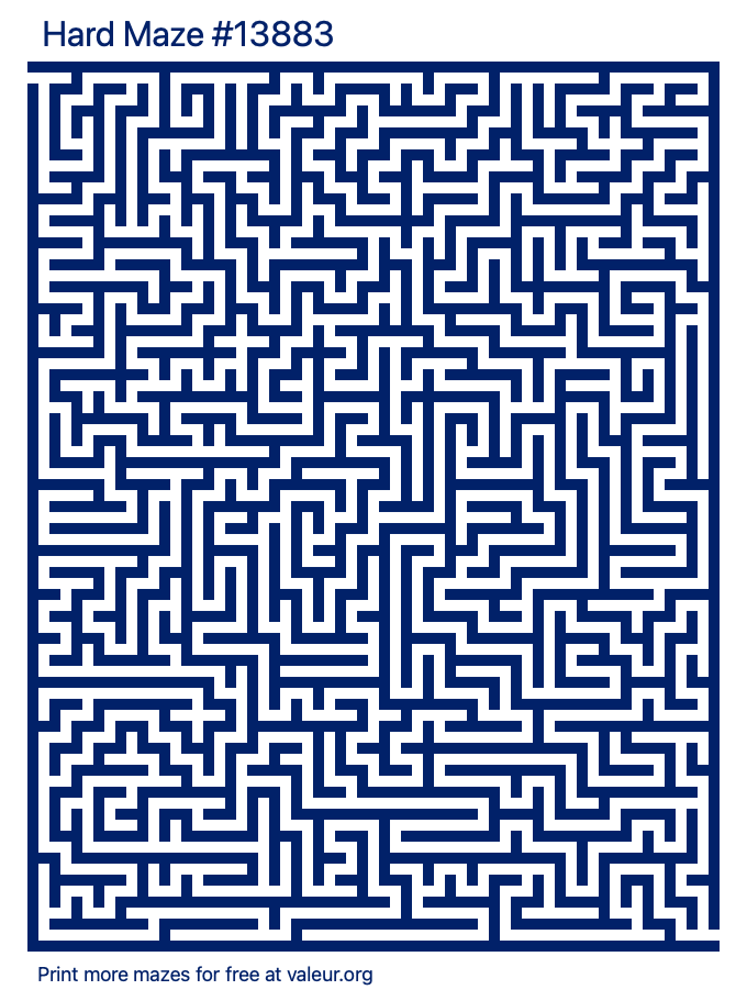 Free Printable Hard Maze number 13883