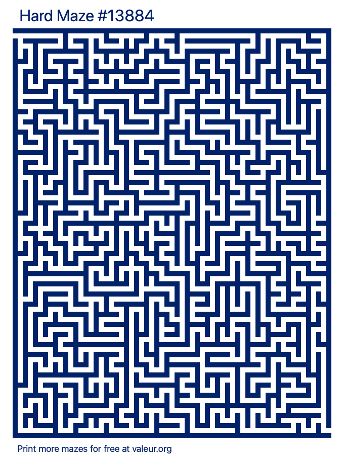 Free Printable Hard Maze number 13884