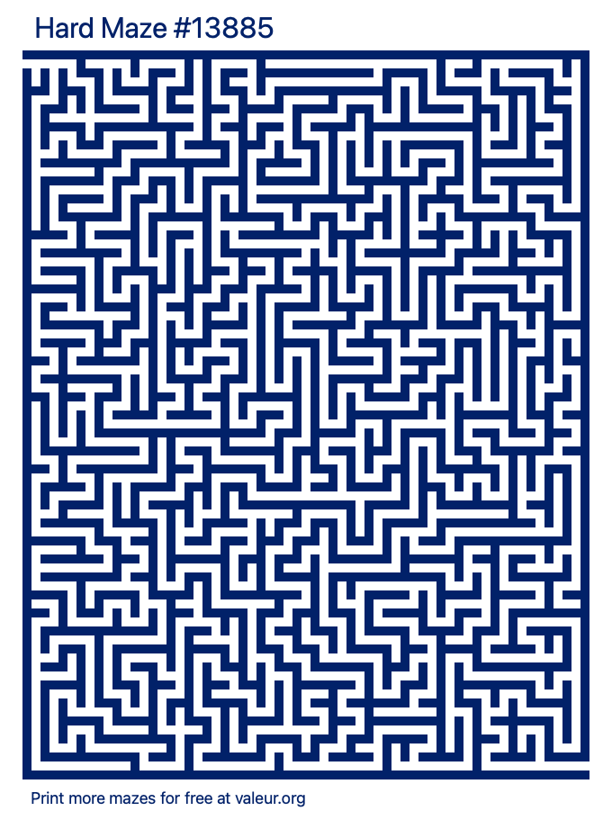 Free Printable Hard Maze number 13885