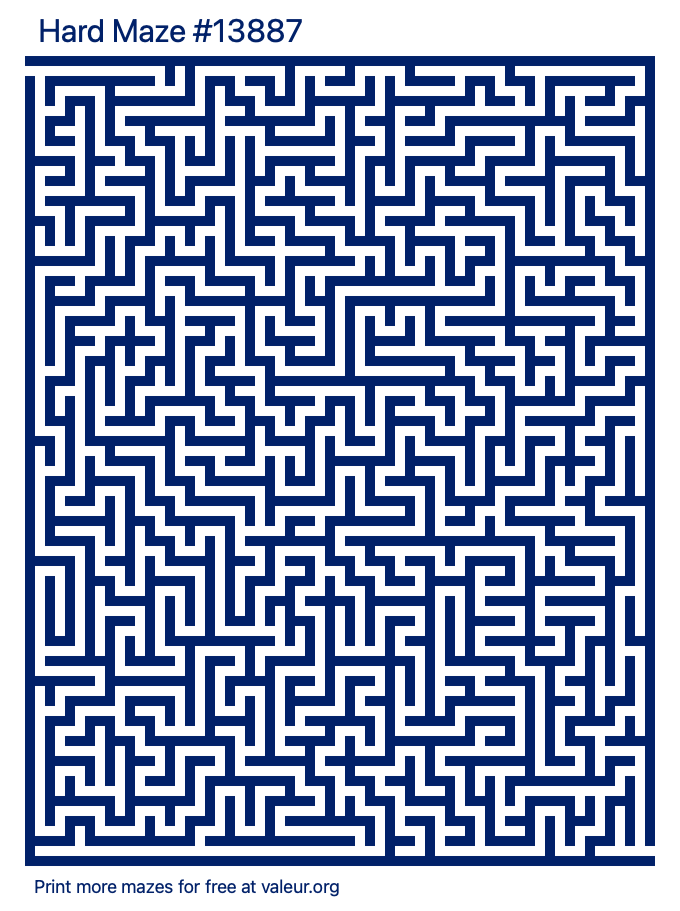 Free Printable Hard Maze number 13887