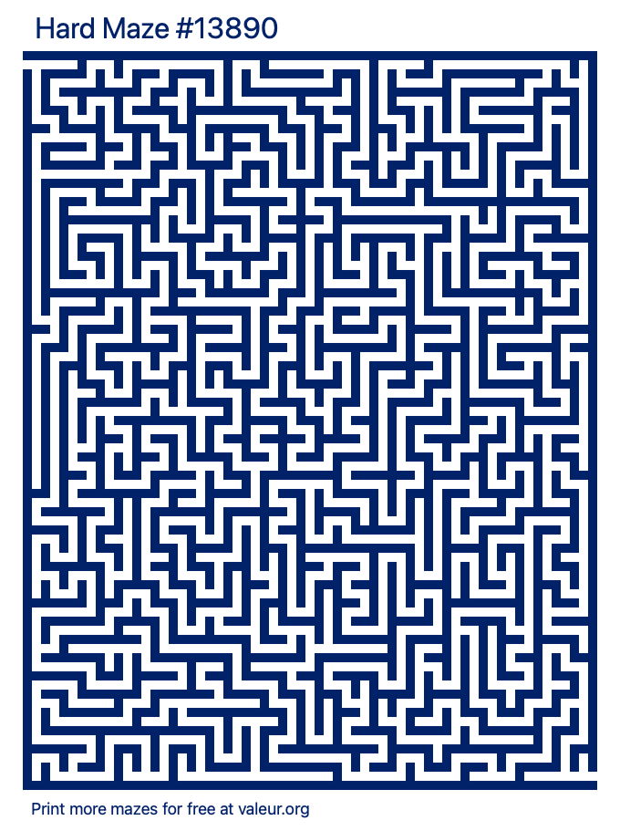 Free Printable Hard Maze number 13890