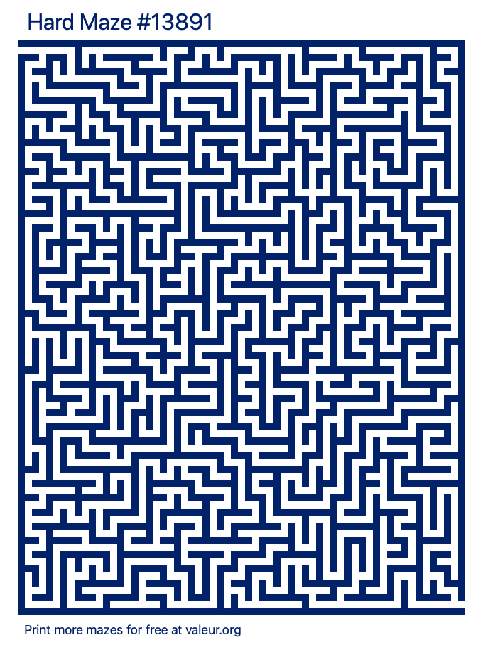 Free Printable Hard Maze number 13891