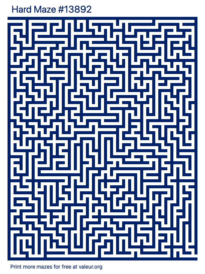 Free Printable Hard Maze number 13892