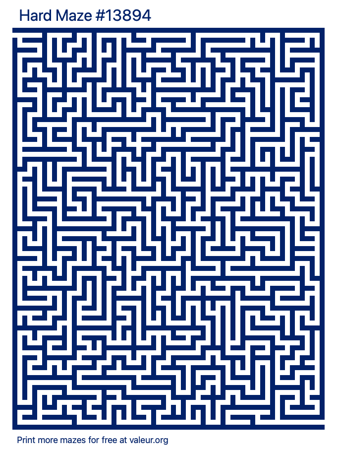 Free Printable Hard Maze number 13894