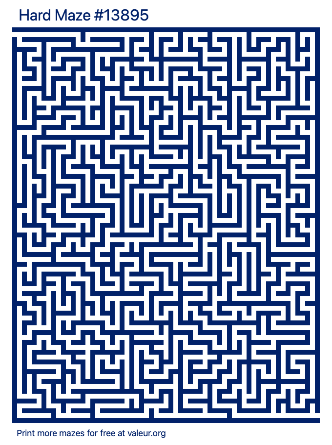 Free Printable Hard Maze number 13895