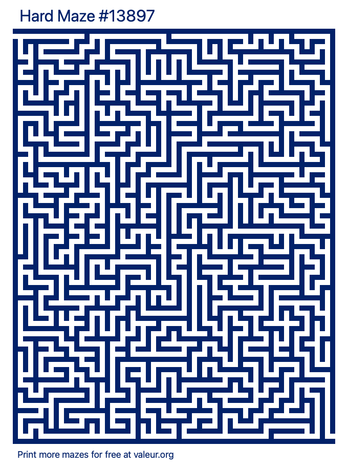 Free Printable Hard Maze number 13897