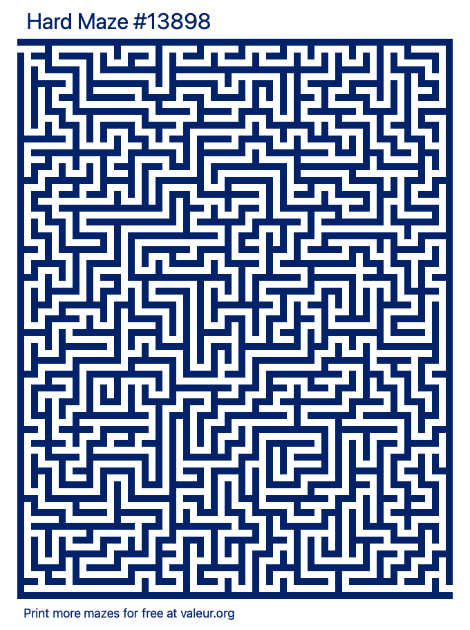 Free Printable Hard Maze number 13898