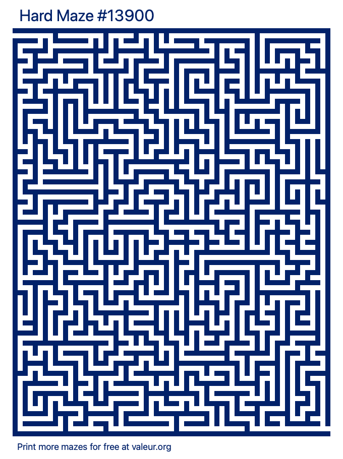 Free Printable Hard Maze number 13900