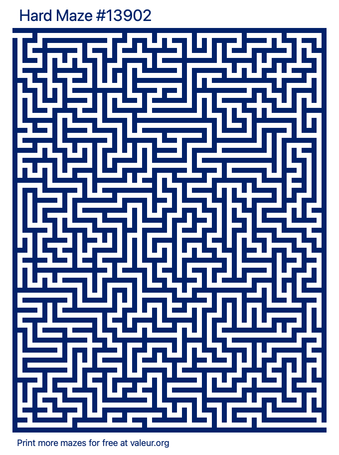 Free Printable Hard Maze number 13902