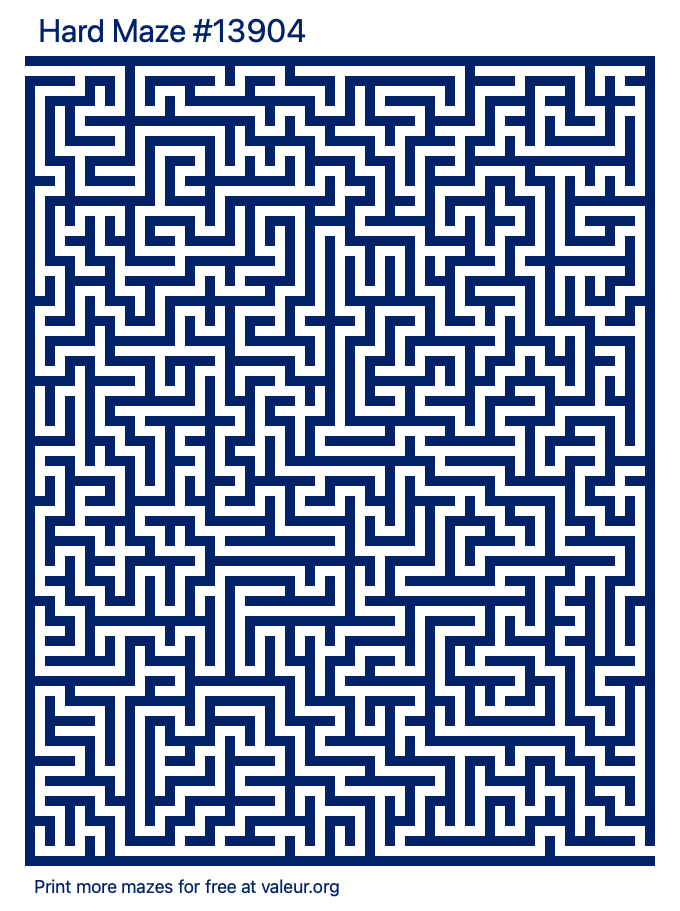 Free Printable Hard Maze number 13904