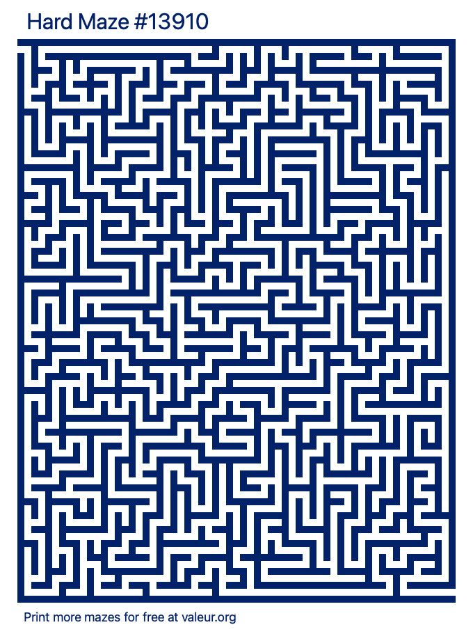 Free Printable Hard Maze number 13910