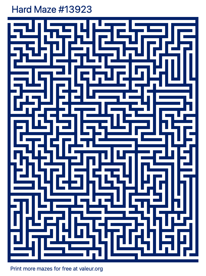 Free Printable Hard Maze number 13923