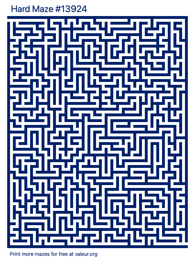 Free Printable Hard Maze number 13924