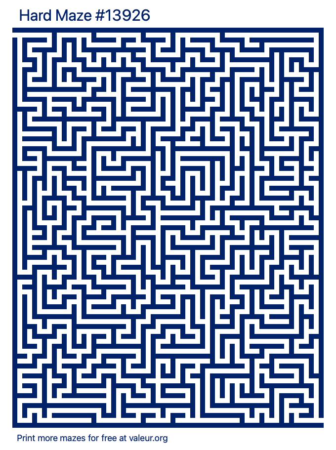 Free Printable Hard Maze number 13926