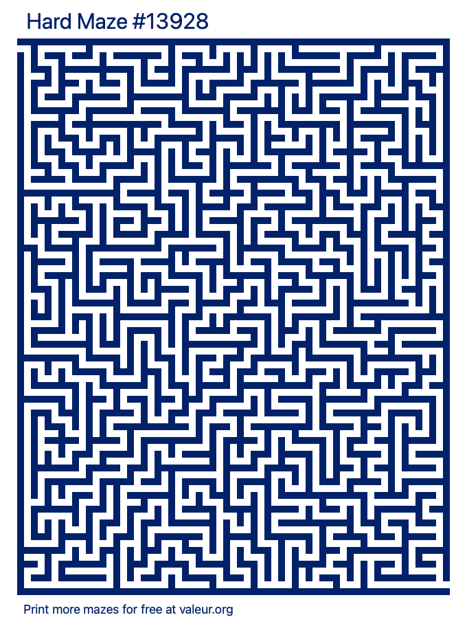 Free Printable Hard Maze number 13928