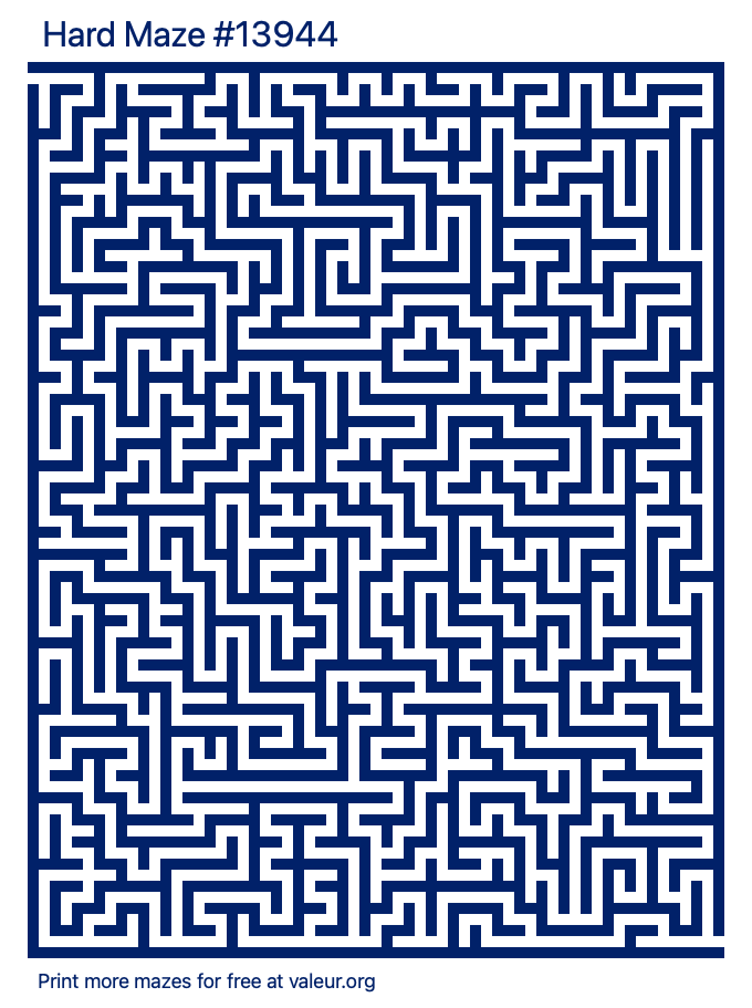 Free Printable Hard Maze number 13944