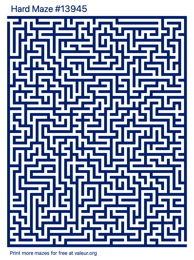 Free Printable Hard Maze number 13945