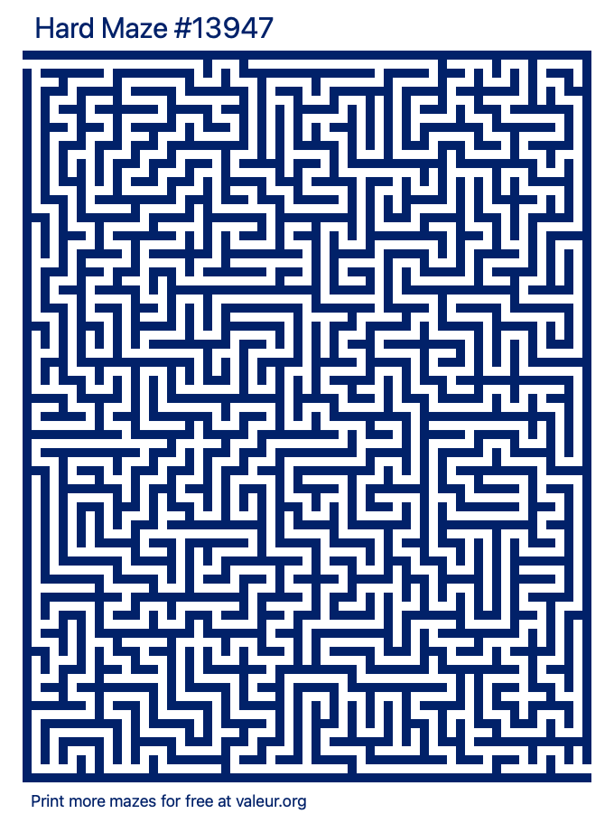 Free Printable Hard Maze number 13947