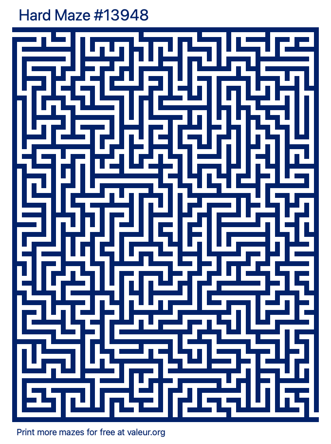 Free Printable Hard Maze number 13948