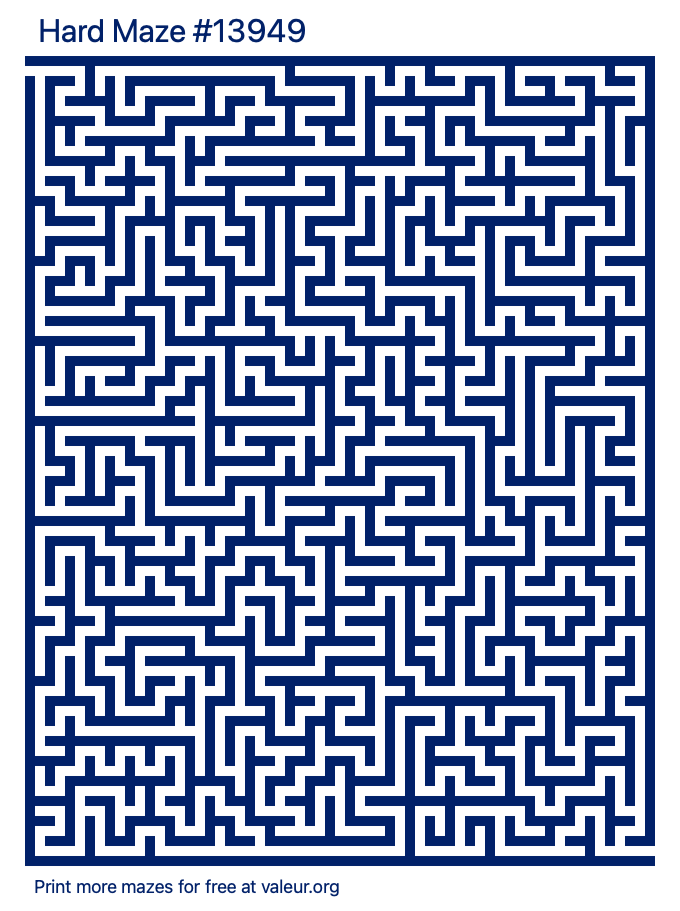 Free Printable Hard Maze number 13949