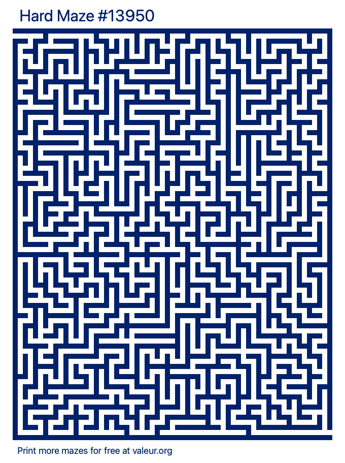 Free Printable Hard Maze number 13950