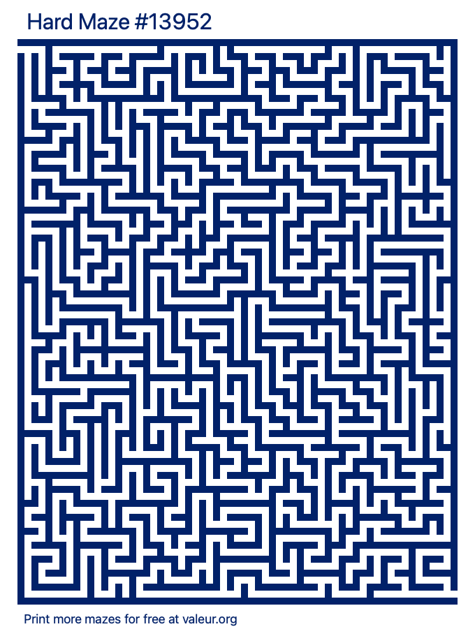 Free Printable Hard Maze number 13952