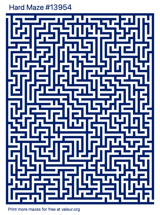 Free Printable Hard Maze number 13954