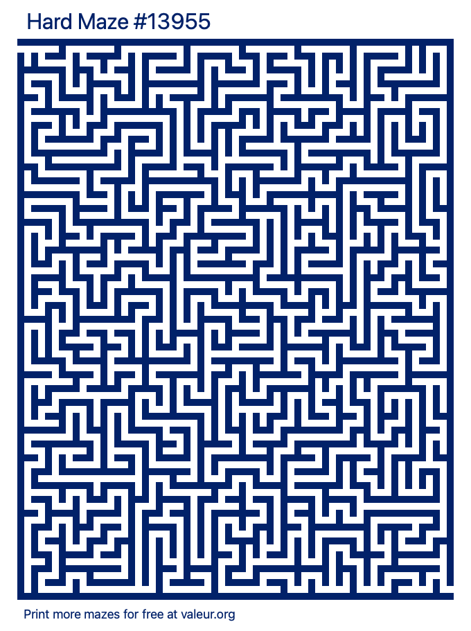 Free Printable Hard Maze number 13955