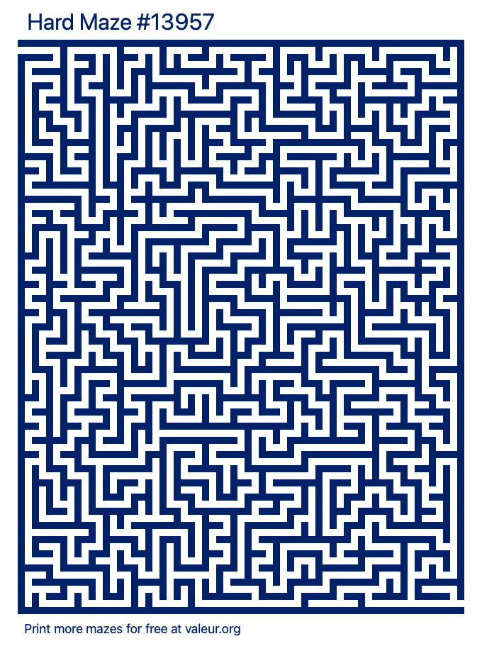 Free Printable Hard Maze number 13957