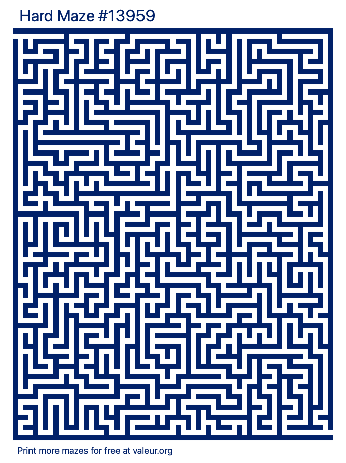Free Printable Hard Maze number 13959