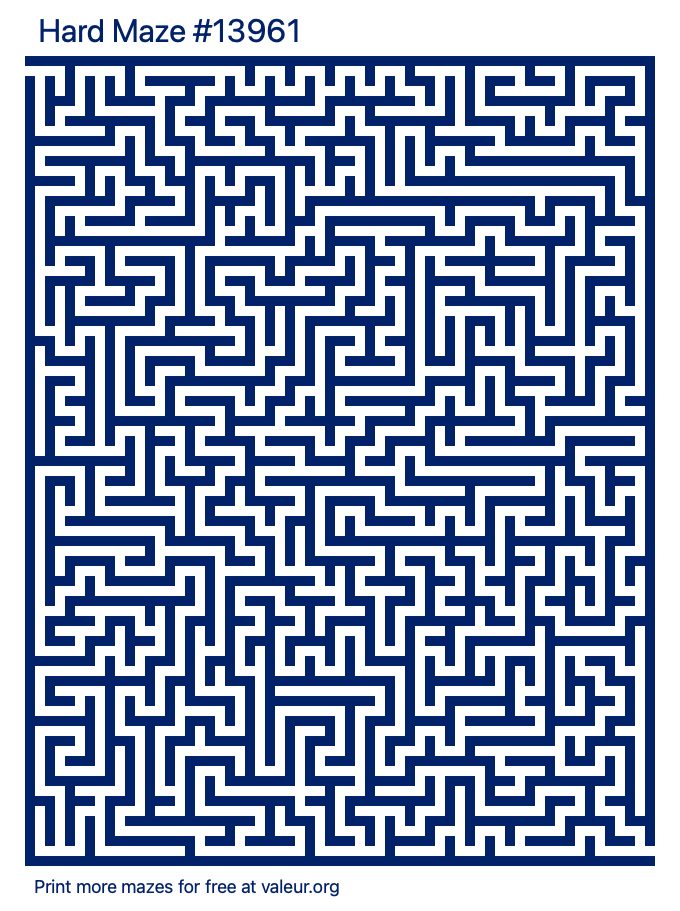 Free Printable Hard Maze number 13961
