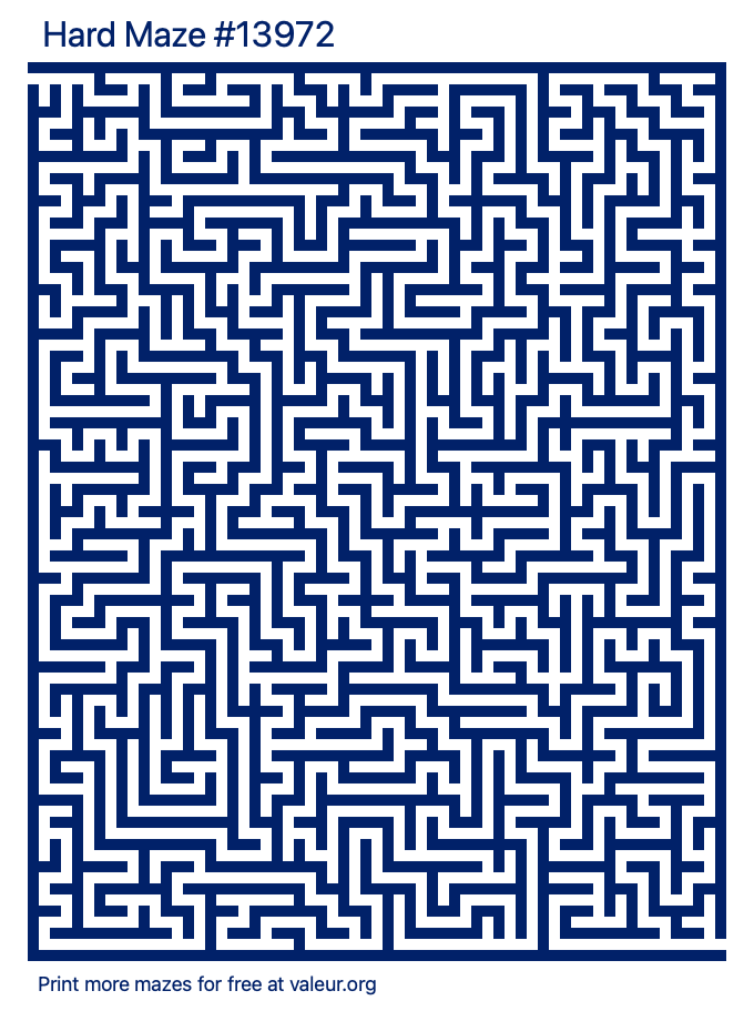 Free Printable Hard Maze number 13972