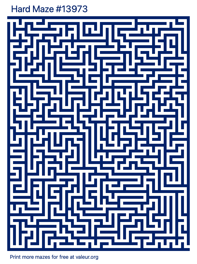 Free Printable Hard Maze number 13973