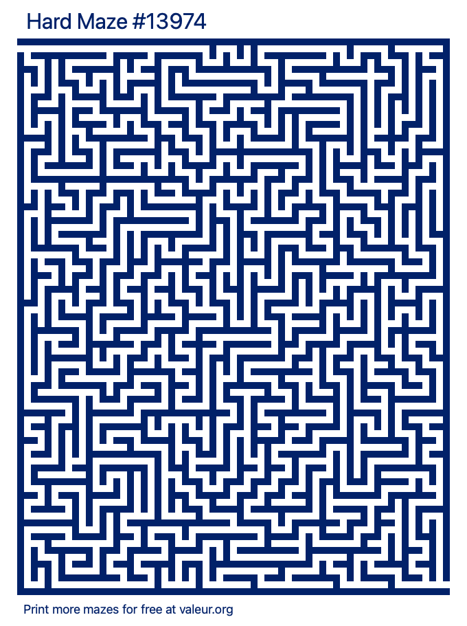 Free Printable Hard Maze number 13974