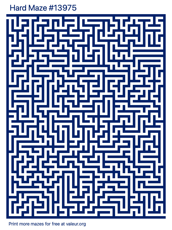 Free Printable Hard Maze number 13975