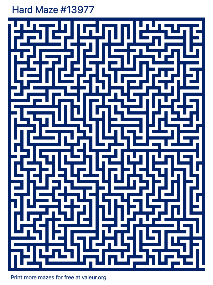 Free Printable Hard Maze number 13977