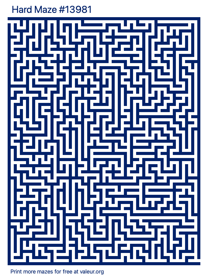 Free Printable Hard Maze number 13981