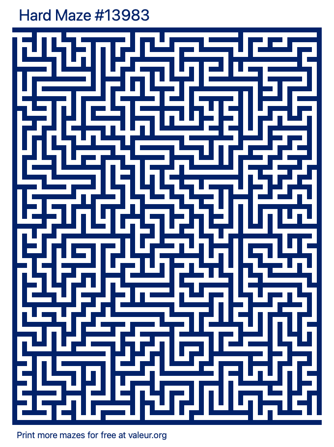 Free Printable Hard Maze number 13983