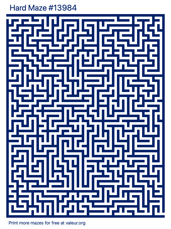 Free Printable Hard Maze number 13984