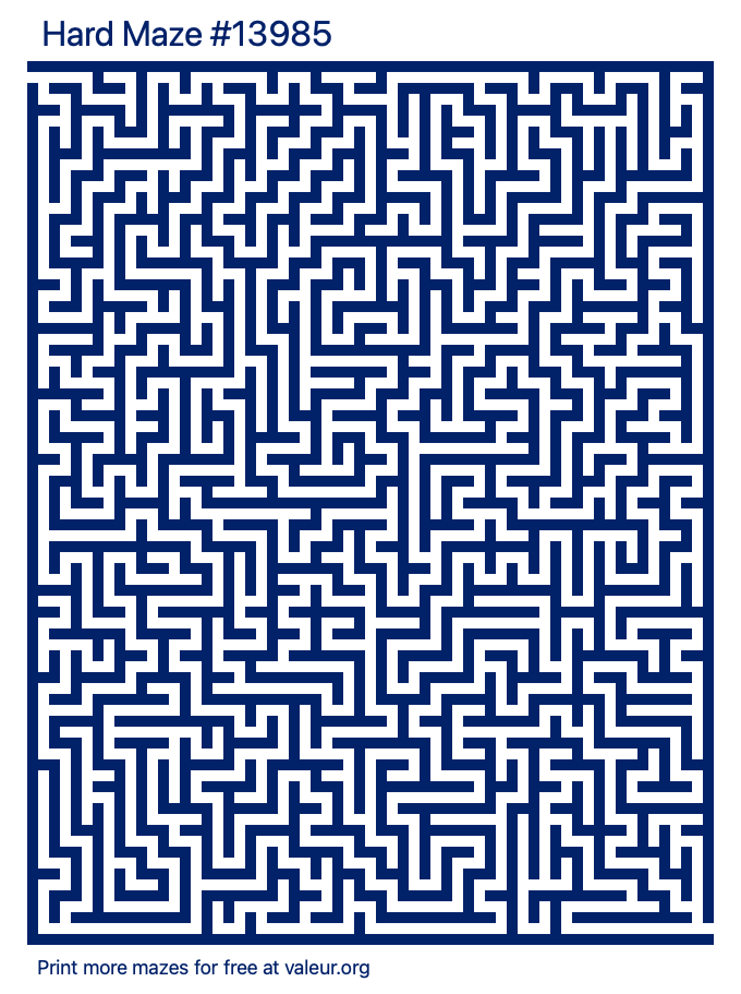 Free Printable Hard Maze number 13985
