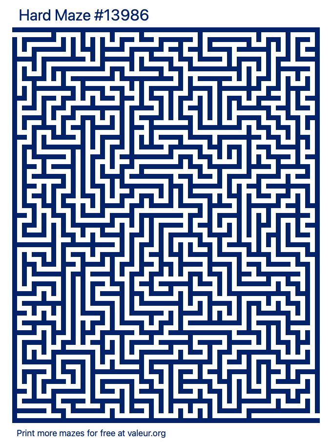 Free Printable Hard Maze number 13986