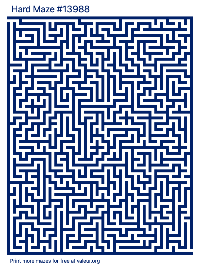 Free Printable Hard Maze number 13988